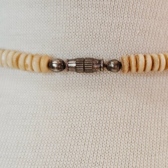 Vintage Intricately Hand Carved Bone Cross Necklace, Ethnic, Bohemian - Picture 6 of 11